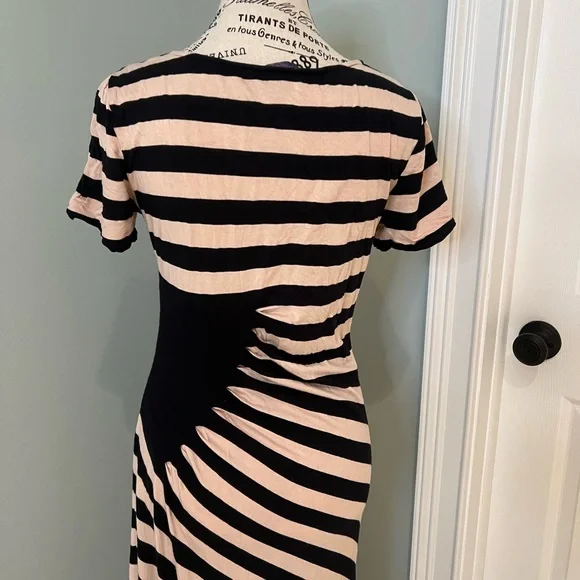 Trulli Tan and Black colorblock ruched waist maxi dress | Size M | Like New - Picture 5 of 12